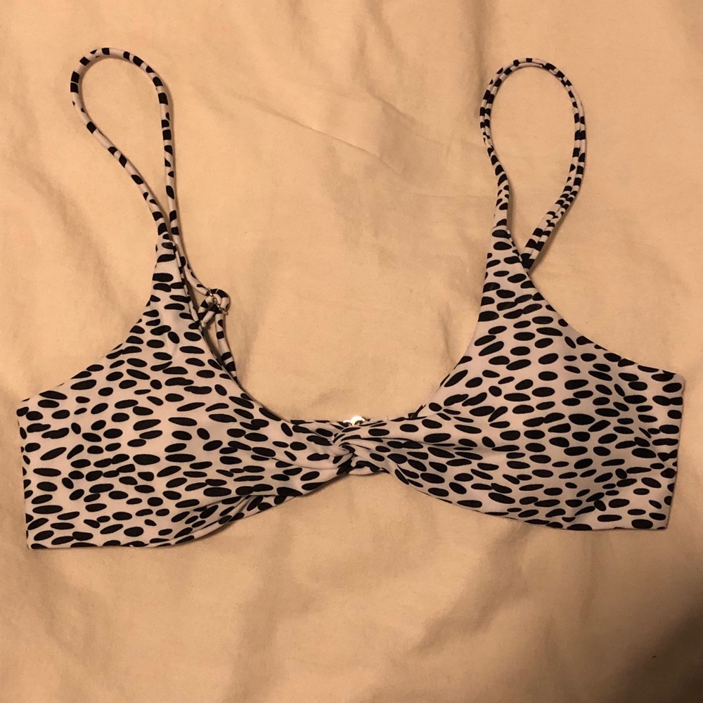 Black and White Dalmatian Pattern Bikini Top